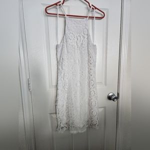 White lace halter style dress M